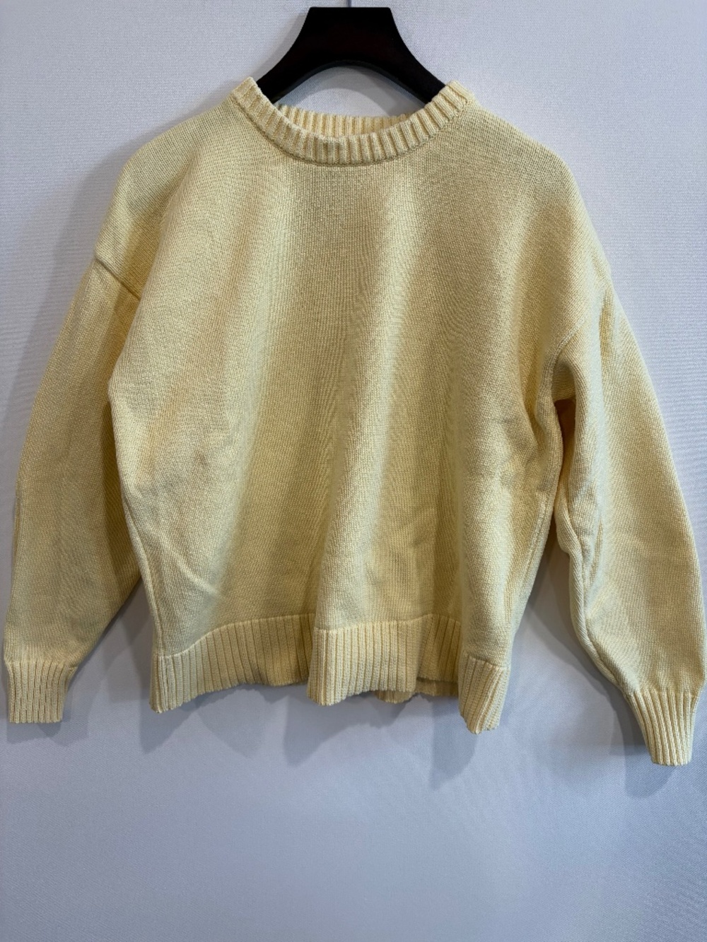 L.L.Bean Yellow Cotton Crewneck Sweater XS Petite 100% Cotton